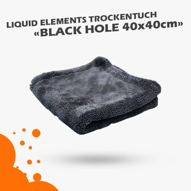 Liquid Elements Black Hole Premium Trockentuch 40x40cm 1300GSM